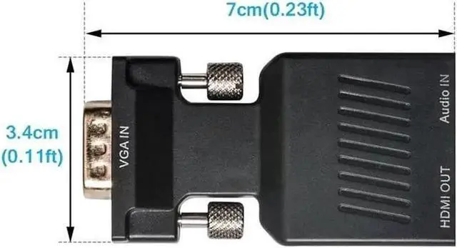 Alt view image 2 of 4 - JVFYI VGA to HDMI Adapter with Audio 1080P VGA Male to HDMI Female Adapter Converter - Connect PC with VGA to TV/Monitor/Projector with HDMI Port
