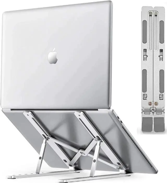Main image of JVFYI Laptop Stand for Desk, Laptop Riser,Aluminum Alloy Laptop Holder Compatible with 10-15.6 Inch MacBook PC-Notebook Tablet Laptops-Silver