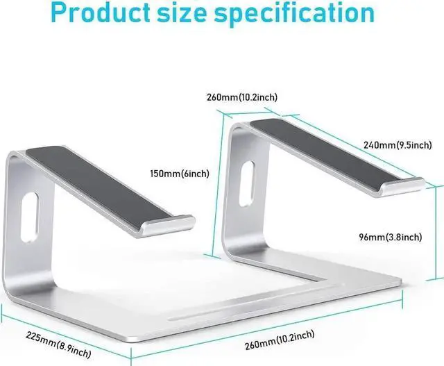 Alt view image 3 of 7 - JVFYI Laptop Stand for Desk Detachable Laptop Riser Notebook Holder Stand Ergonomic Aluminum Laptop Mount Computer Stand Compatible with MacBook Air Pro XPS More 10-18 Laptops