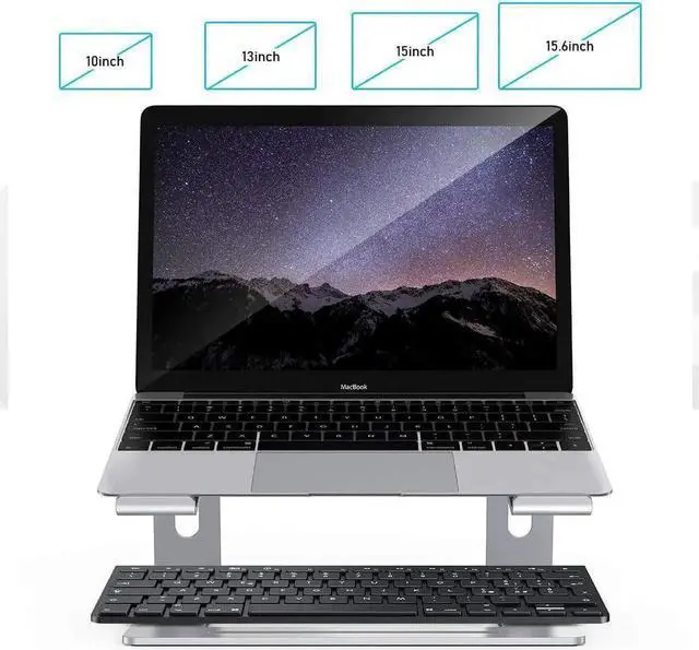 Alt view image 7 of 7 - JVFYI Laptop Stand for Desk Detachable Laptop Riser Notebook Holder Stand Ergonomic Aluminum Laptop Mount Computer Stand Compatible with MacBook Air Pro XPS More 10-18 Laptops