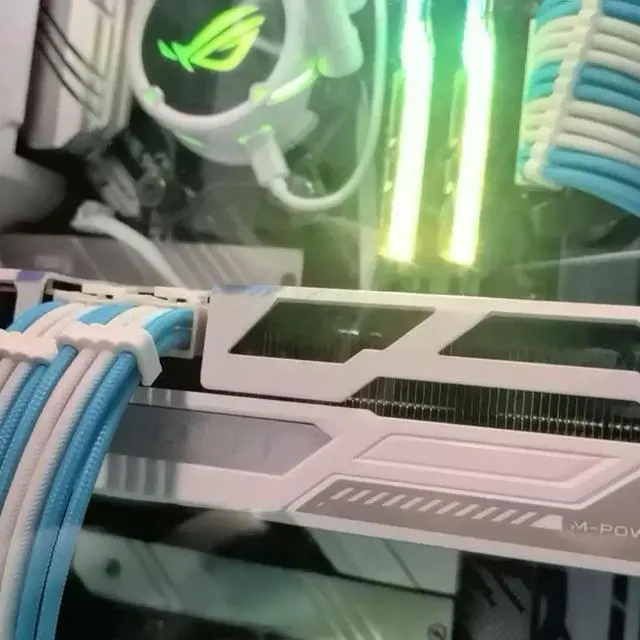 Alt view image 3 of 4 - JVFYI PSU Cable Extension Kit 30CM Length with Combs,1x24Pin/2x8Pin(4+4) EPS/3x8Pin(6P+2P) PCI-E/PC Sleeved for ATX Power Supply White - Blue