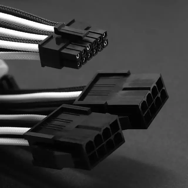 Alt view image 3 of 7 - 12Pin PCI-E to Dual 8Pin PCI-E Graphics Card Power Adapter Cable 12Pin PCI-E to Dual 8Pin PCI-E GPU Cable White