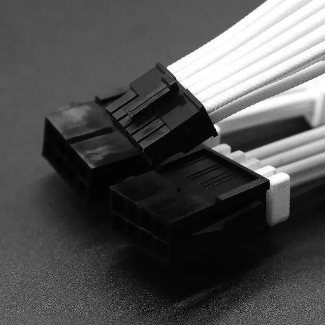 Alt view image 7 of 7 - 12Pin PCI-E to Dual 8Pin PCI-E Graphics Card Power Adapter Cable 12Pin PCI-E to Dual 8Pin PCI-E GPU Cable White