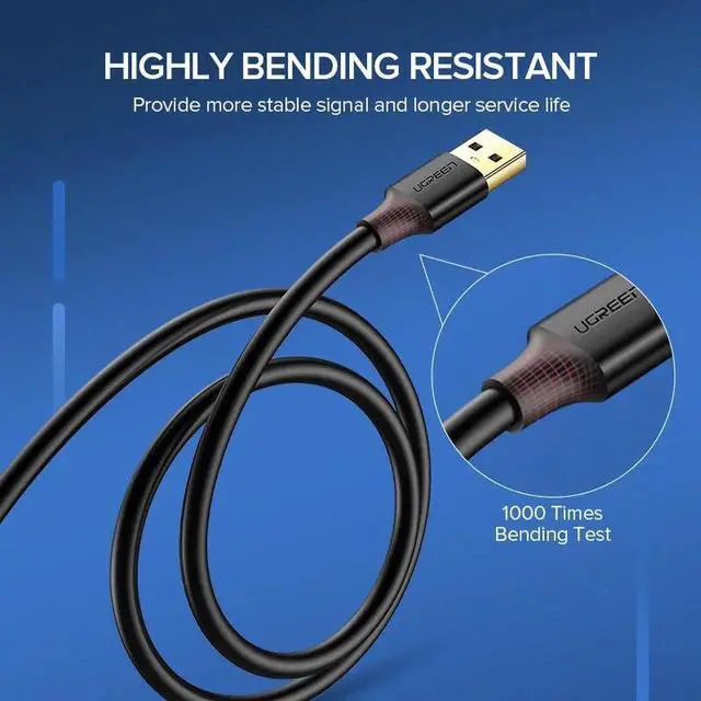 Alt view image 3 of 7 - 3.28ft/6.56ft USB Extension Cable USB to USB Cable Type A Male to Male USB 3.0 Extension Cable for Radiator Hard Disk Webcom USB 3.0 Cable Extender