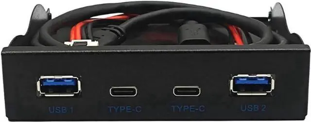 Main image of USB 3.2 10Gbps USB Front Panel Hub 3.5 inch Floppy Bay 2x Type-C and 2x USB-A 4 Ports Computer Case Expansion Adapter,USB 3.2 Motherboard Header 20Pin Key-A Type-E to 4 USB Splitter-2FT Cable
