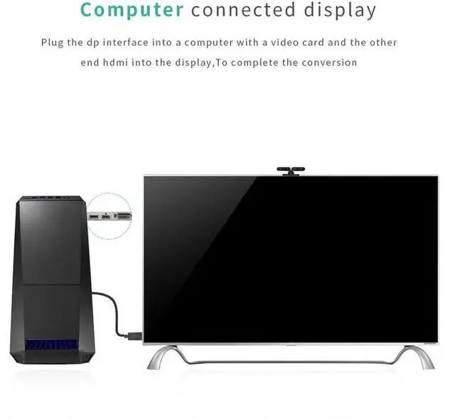 Alt view image 6 of 7 - DisplayPort to HDMI 4K, Gold-Plated DP Display Port to HDMI Adapter (Male to Female) Compatible for Computer Monitor, TV, Projector- 1 Pack 2 Pack