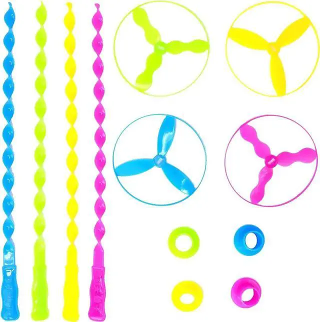 Main image of Toys Flying Discs - Twist Disc Flyer Saucers with Launchers for Party Favors and Prizes Outdoor Toy - 40 Sets
