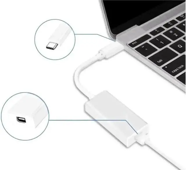 Alt view image 5 of 5 - Thunderbolt 3 To Thunderbolt 2 Adapter Type C Cable USB For Macbook Air Pro& White(1PC)
