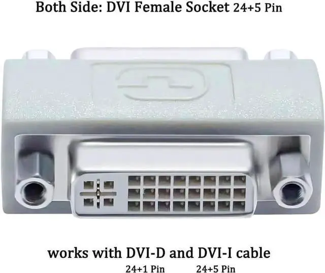 Alt view image 6 of 6 - DTECH DVI Adapter Female to Female DVI-I to DVI-I Coupler to Extend Monitor Cable Compatible with PC Desktop Computer Monitor Projector