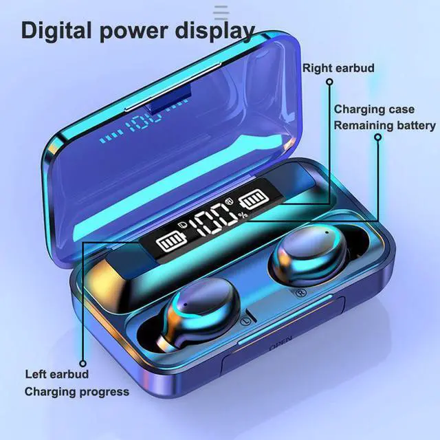 Alt view image 5 of 6 - New F9 Noise Cancelling BT 5.0 TWS Earphones with Charging Case for Smart Phones