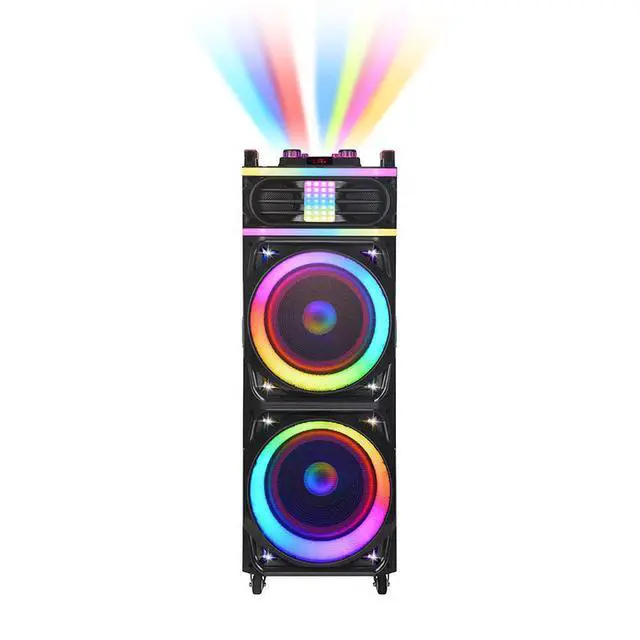 Alt view image 3 of 5 - All-In-One Mini 100W Wireless Karaoke DJ Speaker for Home Outdoor RGB LED Lighting KTV Song Ordering Video Stereo Features DC