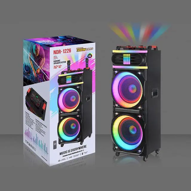 Alt view image 5 of 5 - All-In-One Mini 100W Wireless Karaoke DJ Speaker for Home Outdoor RGB LED Lighting KTV Song Ordering Video Stereo Features DC
