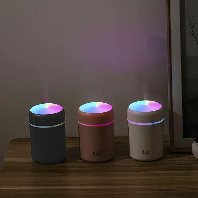 Alt view image 5 of 6 - 300mL Portable LED Light Mini Ultrasonic H2o Spray Mist Humidifier Double Wet Aroma Essential Oil Diffuser for Car USB