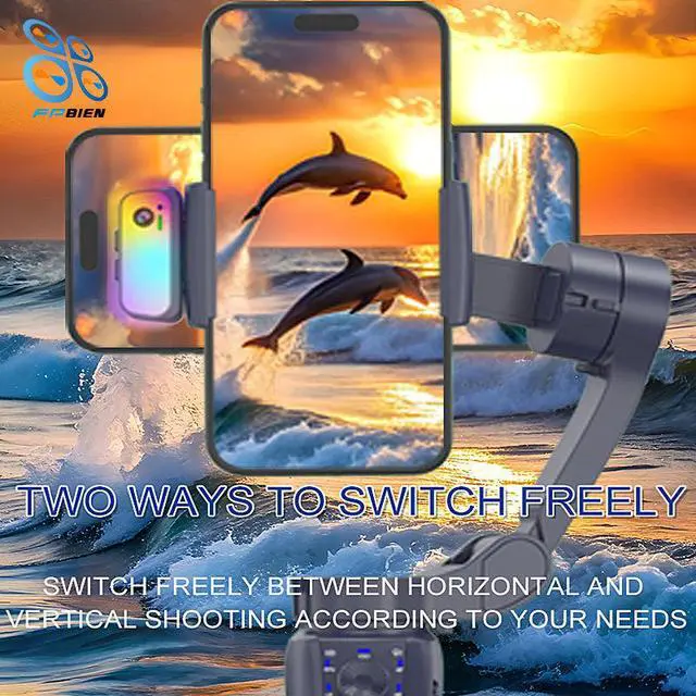 Alt view image 5 of 6 - 360 Degrees Rotation Phone Stabilizer Multiple Photography Modes Foldable Mobile Stabilizer for Vlog Video Livestream