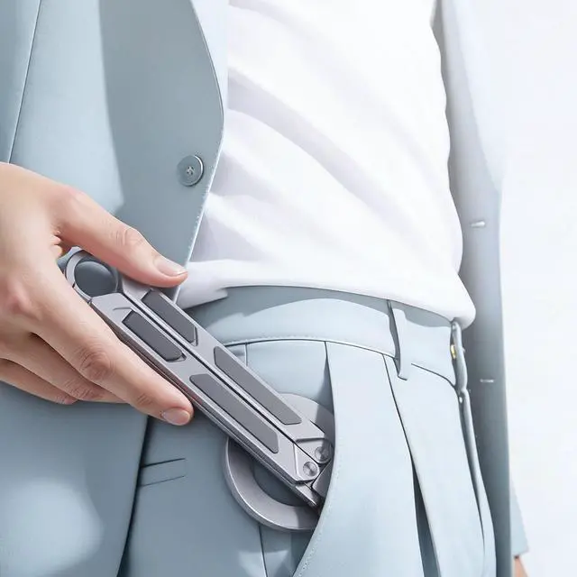 Alt view image 4 of 6 - E12 Portable Multi-Mode Magnetic Phone Stand with Carabiner, Adjustable Tripod for Travel, Selfie, Tablet & Desktop Use