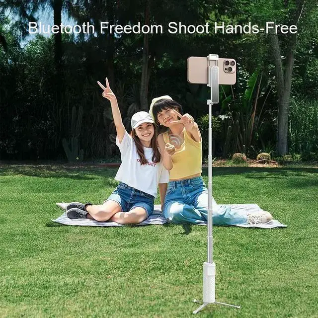 Alt view image 7 of 7 - DUCSUAL Selfie Stick Convenient and Selfie Stick with Tripod Bluetooth Control Mobile Phone Mini Selfie Stick i10|selfie stick with tripod|White