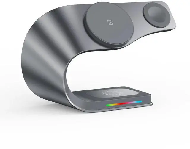 Main image of 15W Fast 4 in 1 Metal Magnetic Desktop Wireless Charger Multifunction Station with Strong Magnet for AirPods