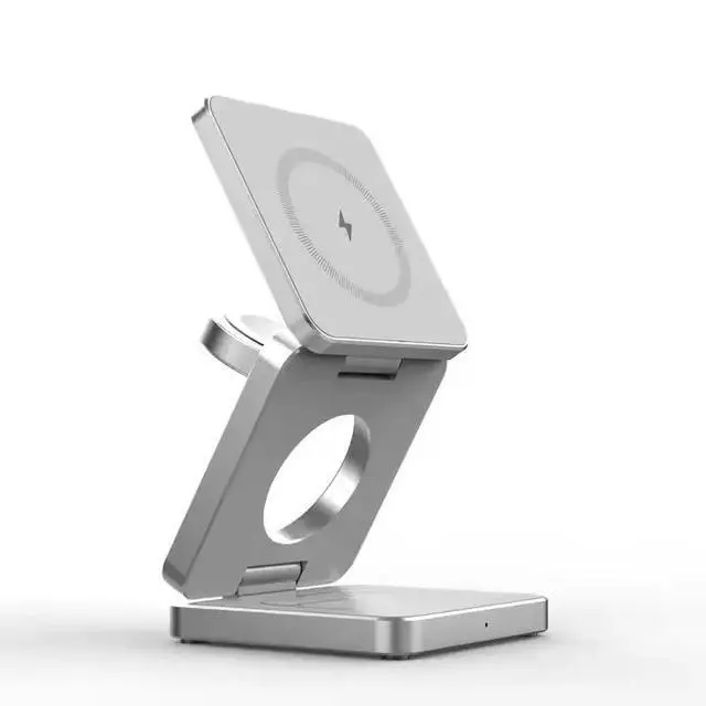 Alt view image 5 of 6 - 15w Multifunctional Desktop Folding Wireless Charger Magnetic Fast 3 in 1 Wireless Charger Station