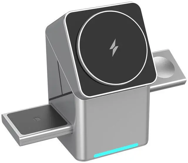 Main image of 4-in-1 Strong Magnetic 15W Fast Charging Night Light Wireless Desktop Charger Multi-Functional Magic Adapter Mobile Phones