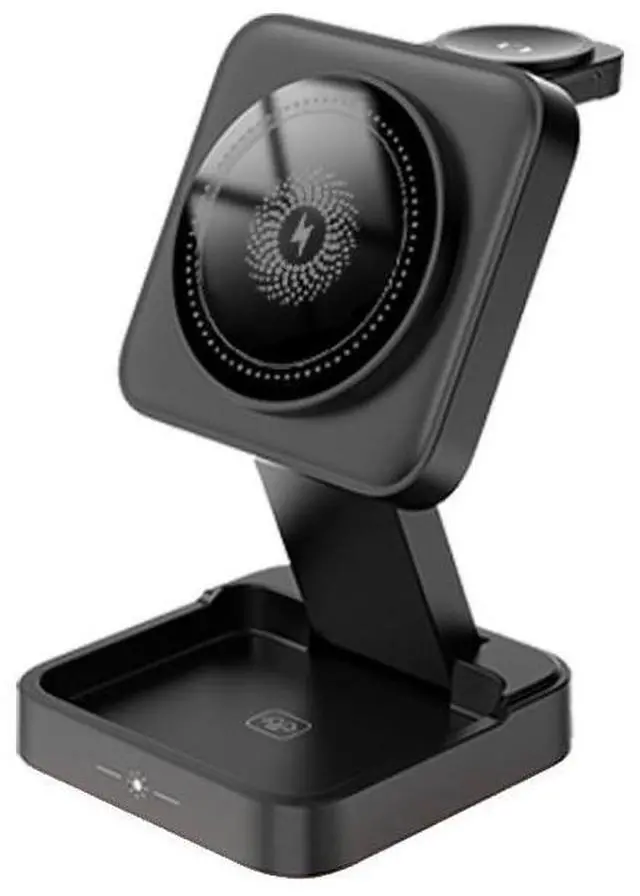 Main image of 3 in 1 Wireless Charger 15W Foldable Wireless Magnetic Charger Station with Night Lamp for Phone Watch and Earphone