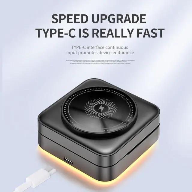 Alt view image 3 of 6 - 3 in 1 Wireless Charger 15W Foldable Wireless Magnetic Charger Station with Night Lamp for Phone Watch and Earphone