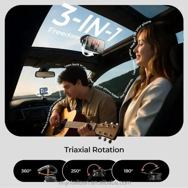 Alt view image 7 of 7 - Magnetic Car Phone Holder Electric Suction Auto Adsorption Mobile Mount 360 Rotatable Stand for iPhone 17 16 Pro