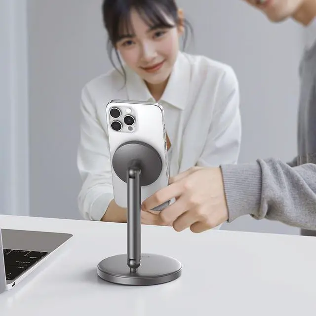 Alt view image 6 of 6 - X96 360° Rotating Phone Stand Aluminum Alloy, Dual Swivel Magnetic Home Mount