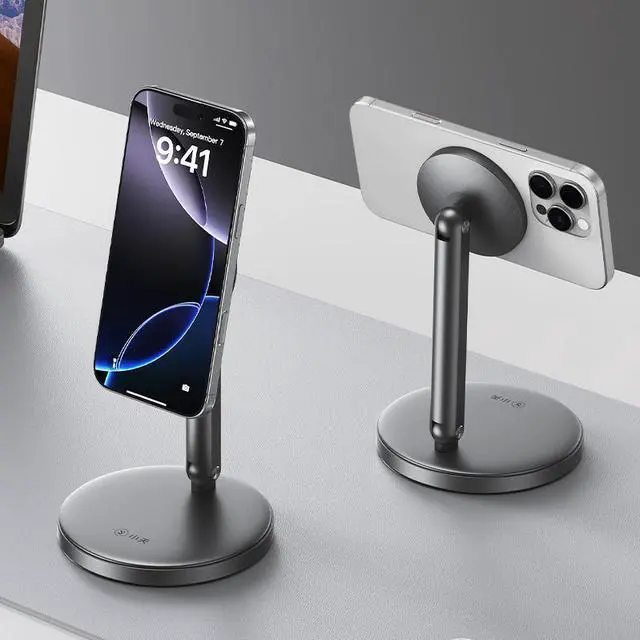 Alt view image 4 of 6 - X96 360° Rotating Phone Stand Aluminum Alloy, Dual Swivel Magnetic Home Mount