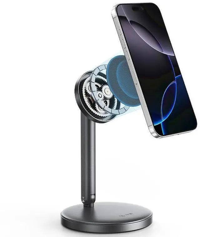 Main image of X96 360° Rotating Phone Stand Aluminum Alloy, Dual Swivel Magnetic Home Mount