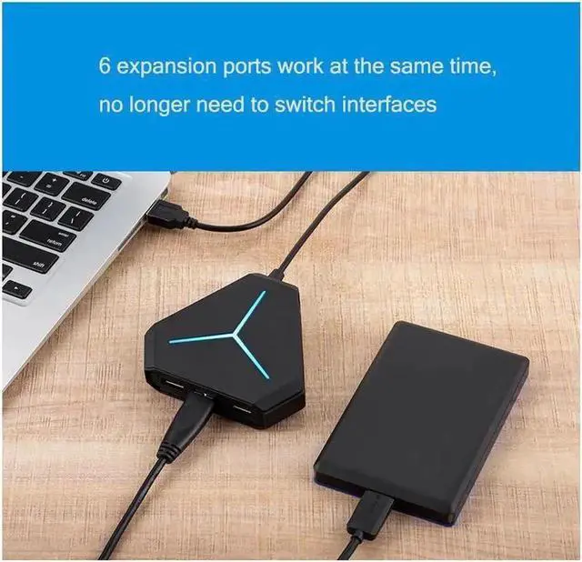 Alt view image 7 of 7 - USB Hub, 6-Port USB 3.0 Hub, with 3ft Cable for Multi-device Desktop Laptop, Notebook PC, Mobile HDD, and More, (6 * USB3.0)