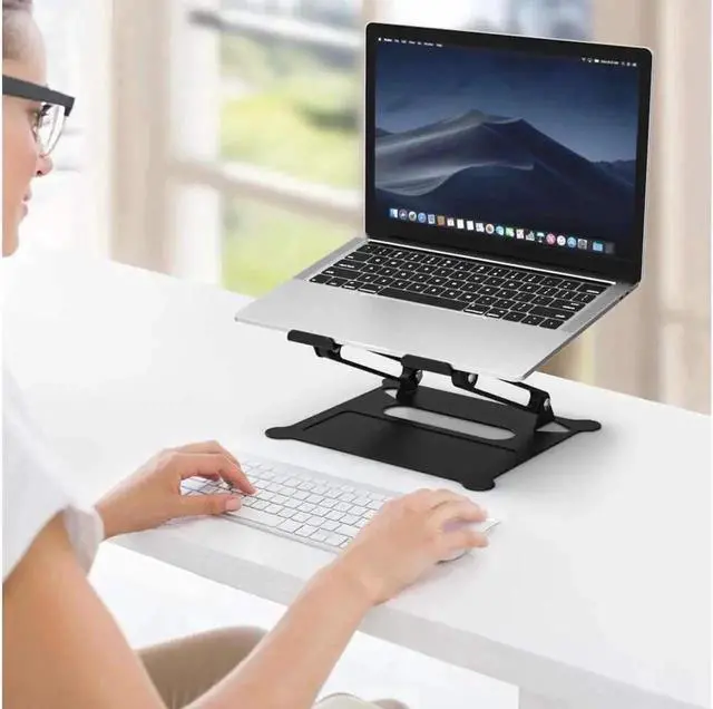 Alt view image 5 of 7 - Laptop Stand for Desk,Adjustable Laptop Stand ,Ergonomic Computer Stand Laptop Riser, Sit to Stand Laptop Holder Compatible with All Laptops 10-17" MacBook Pro, iPad Air(Z19-Black)