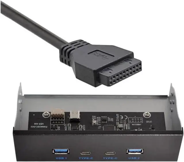 Main image of USB-C & USB 3.0 HUB 4 Ports Front Panel to Motherboard 20Pin Connector Cable for 5.25" CD-ROM Bay