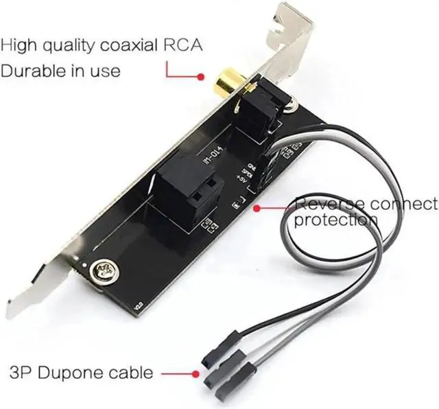 Alt view image 3 of 3 - 24BIT192KHz SPDIF Daughter Card Optical Fiber Coaxial Digital Sound Card Baffle DAC DTS Decoder for General Motherboard