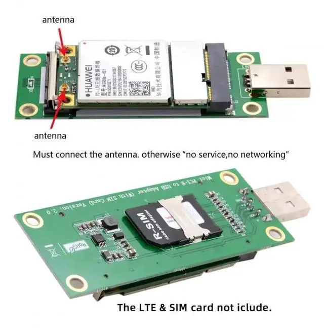 Alt view image 5 of 7 - Adapter Mini PCI-E Wireless WWAN to USB Adapter Card with SIM Card Slot Module Testing Tools for 3G/4G/5G LTE Wireless Module Modem Card