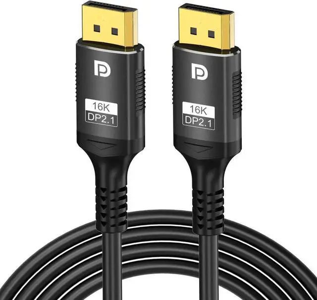 Main image of 16K Displayport Cable 2.1 6.6ft, 80Gbps Display Port 2.1 Cable Support 16K@30Hz 8K@120Hz/60Hz 4K@240Hz HDR,HDCP, DSC 1.2a, Dp to Dp Cable for FreeSync/G-Sync/Gaming Monitor/Graphics Card