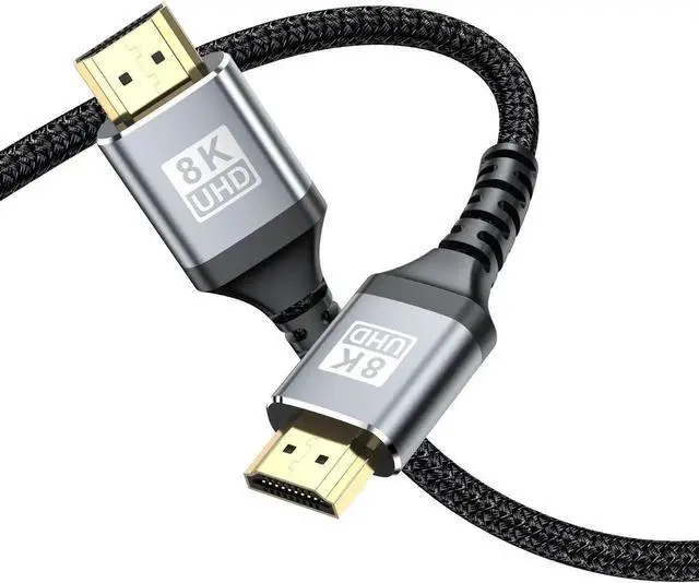 Main image of 8K HDMI Cables - 16.4ft, Nylon Braid (8K@60Hz 7680x4320,4K@120Hz) HDMI To HDMI 2.1 Male Audio video Cable 48Gbps For Laptop PC Computer Monitor Camera HDTV - Support eARC HDR10 HDCP 2.2 & 2.3