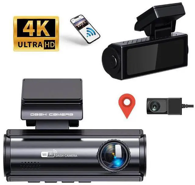 Main image of 4K WiFi GPS Mini Dashcam 2-Channel Car Dvr FHD Car Video Recorder Front & Rear Dash Camera with Night Vision