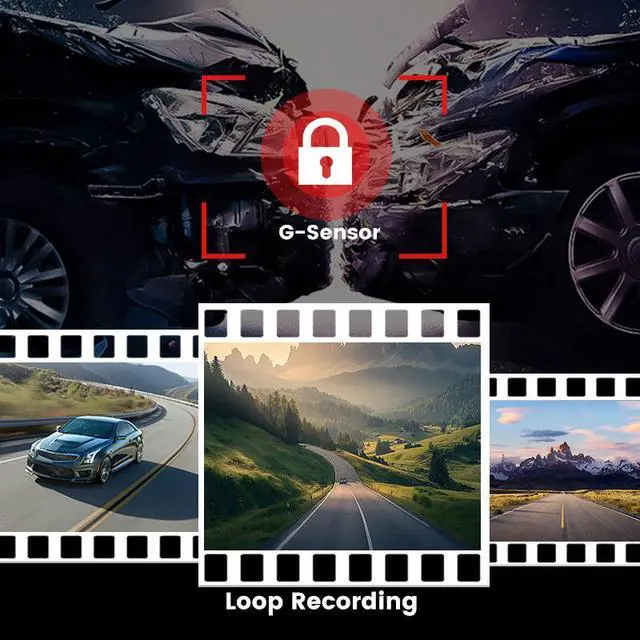 Alt view image 4 of 5 - 4K WiFi GPS Mini Dashcam 2-Channel Car Dvr FHD Car Video Recorder Front & Rear Dash Camera with Night Vision