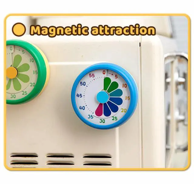 Alt view image 4 of 6 - 60 Minutes Visual Timer High Quality Kids Study Timer Manual Strong Mechanical Kitchen Timer With Magnet Green
