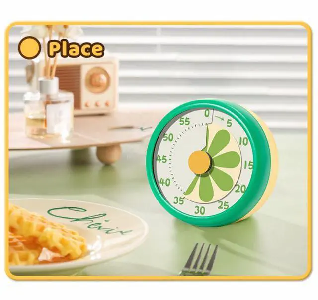 Alt view image 5 of 6 - 60 Minutes Visual Timer High Quality Kids Study Timer Manual Strong Mechanical Kitchen Timer With Magnet Green