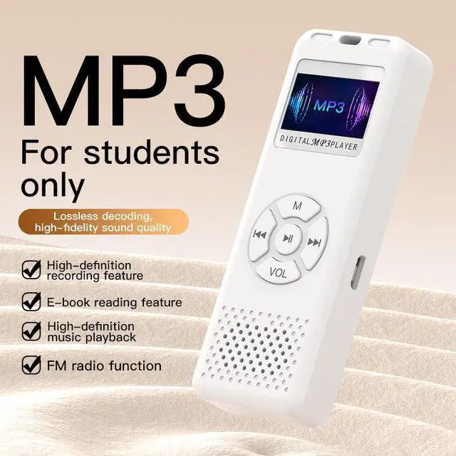 Main image of MP3 student players, MP4 TF card speakers, mini walkmans, portable radios and music players White - Bluetooth version 4GB