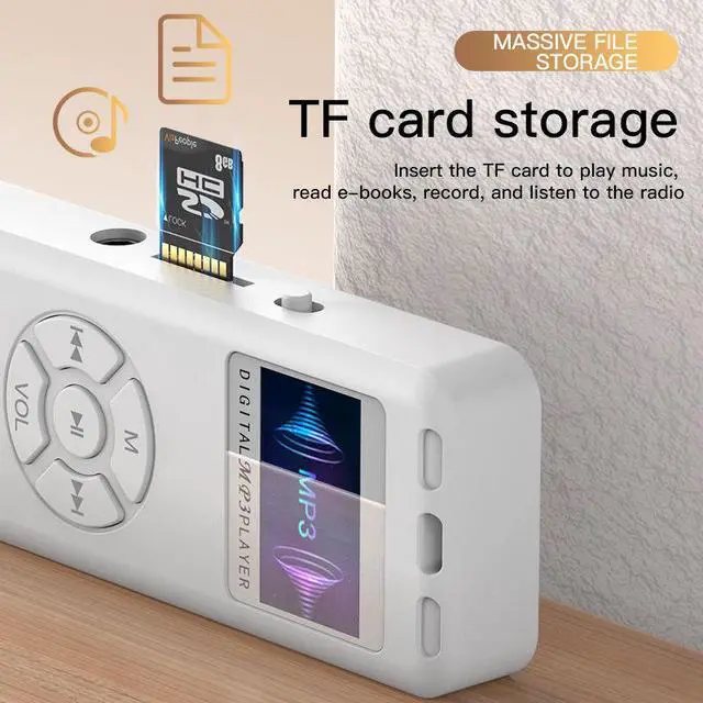 Alt view image 3 of 6 - MP3 student players, MP4 TF card speakers, mini walkmans, portable radios and music players White - Bluetooth version 4GB