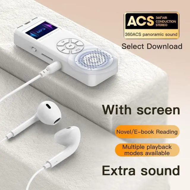 Alt view image 6 of 6 - MP3 student players, MP4 TF card speakers, mini walkmans, portable radios and music players White - Bluetooth version 4GB