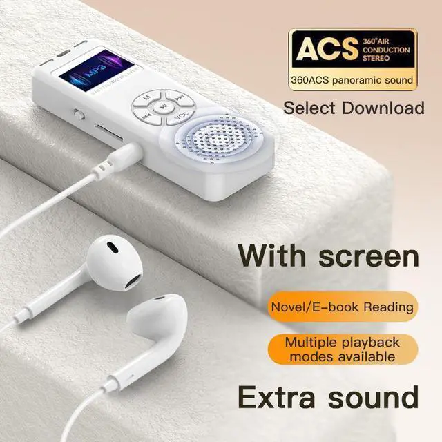 Alt view image 6 of 6 - MP3 student players, MP4 TF card speakers, mini walkmans, portable radios and music players White - Bluetooth version 64GB
