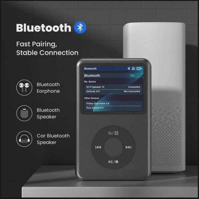 Alt view image 3 of 6 - Y1 HiFi Lossless Sound 128GB Music MP3 MP4 Player Touch Screen TFT Kids Earphone Plastic Kids Gift Support WAV Audio Sky Blue