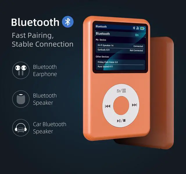 Alt view image 3 of 6 - Y1 HiFi Lossless Sound 128GB Music MP3 MP4 Player Touch Screen TFT Kids Earphone Plastic Kids Gift Support WAV Audio Gray