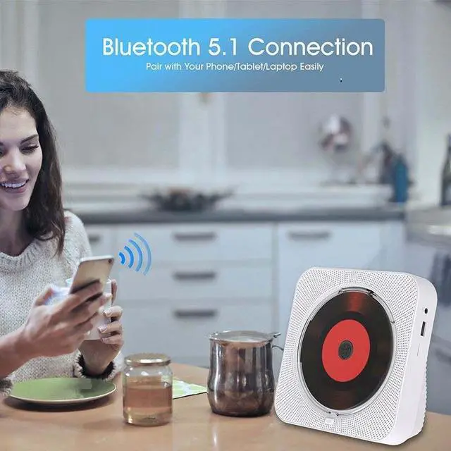 Alt view image 4 of 7 - Portable Home CD/DVD/VCD Player with Best Multi-Functional Features Black