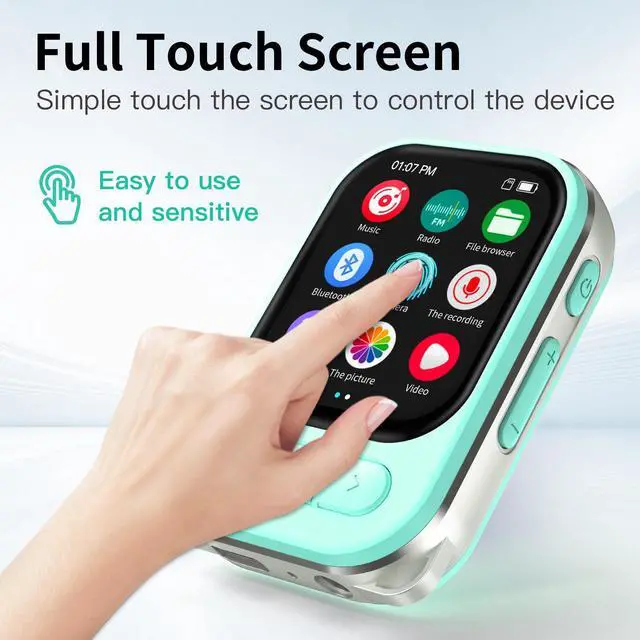 Alt view image 2 of 6 - M160 Blue 1.96 Inch Full Touch Screen Portable Walkman Mp4 Video Player Photo Radio Music for 5.3 >20 Hours Battery Pink