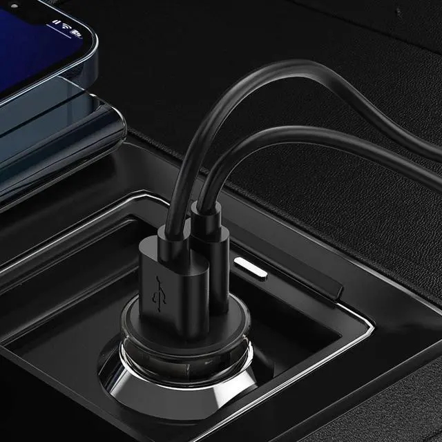 Main image of C12P 30W QC3.0 Fast Charging USB Type-C Cigarette Lighter 12-24V Car Charger with Transparent Cyberpunk Design for Audi