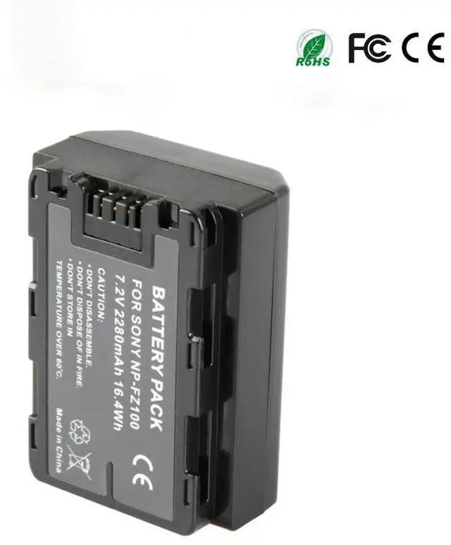 Alt view image 4 of 6 - 7.2V 2280mAh Li-ion Battery Digital Camera Battery NP-FZ100 NPFZ100 Battery for Sony ILCE-9 A7RIII A7r3 A9 A7RM3